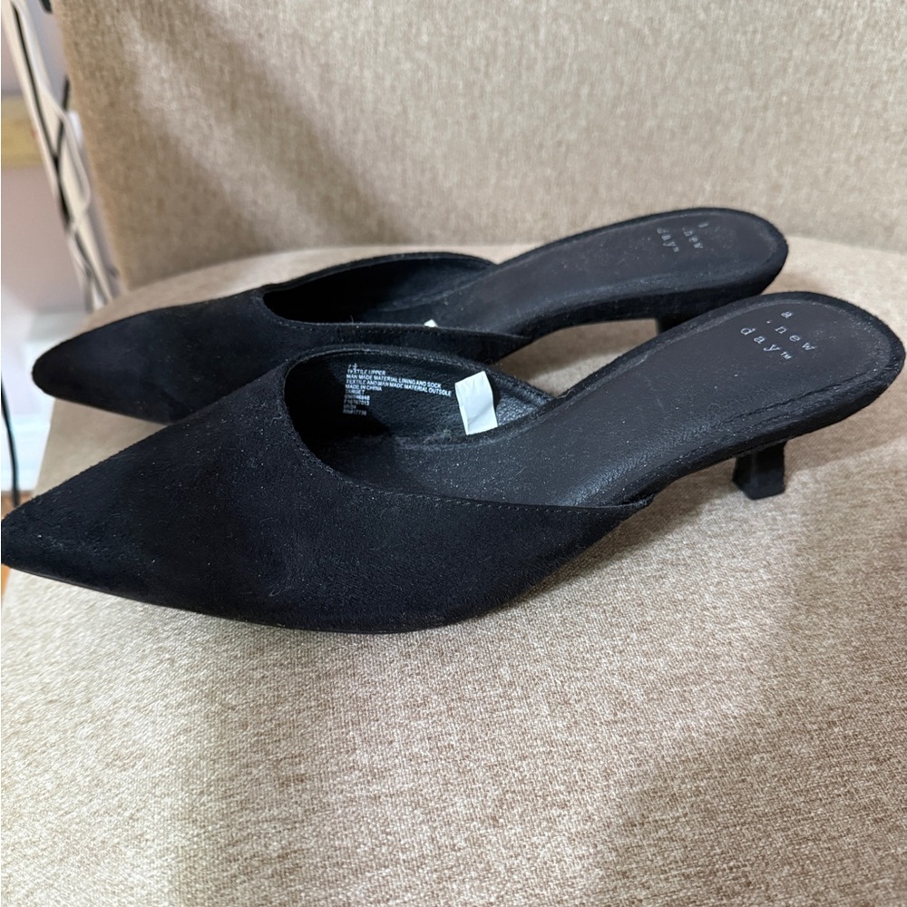 a new day Black Pointed-Toe Mules